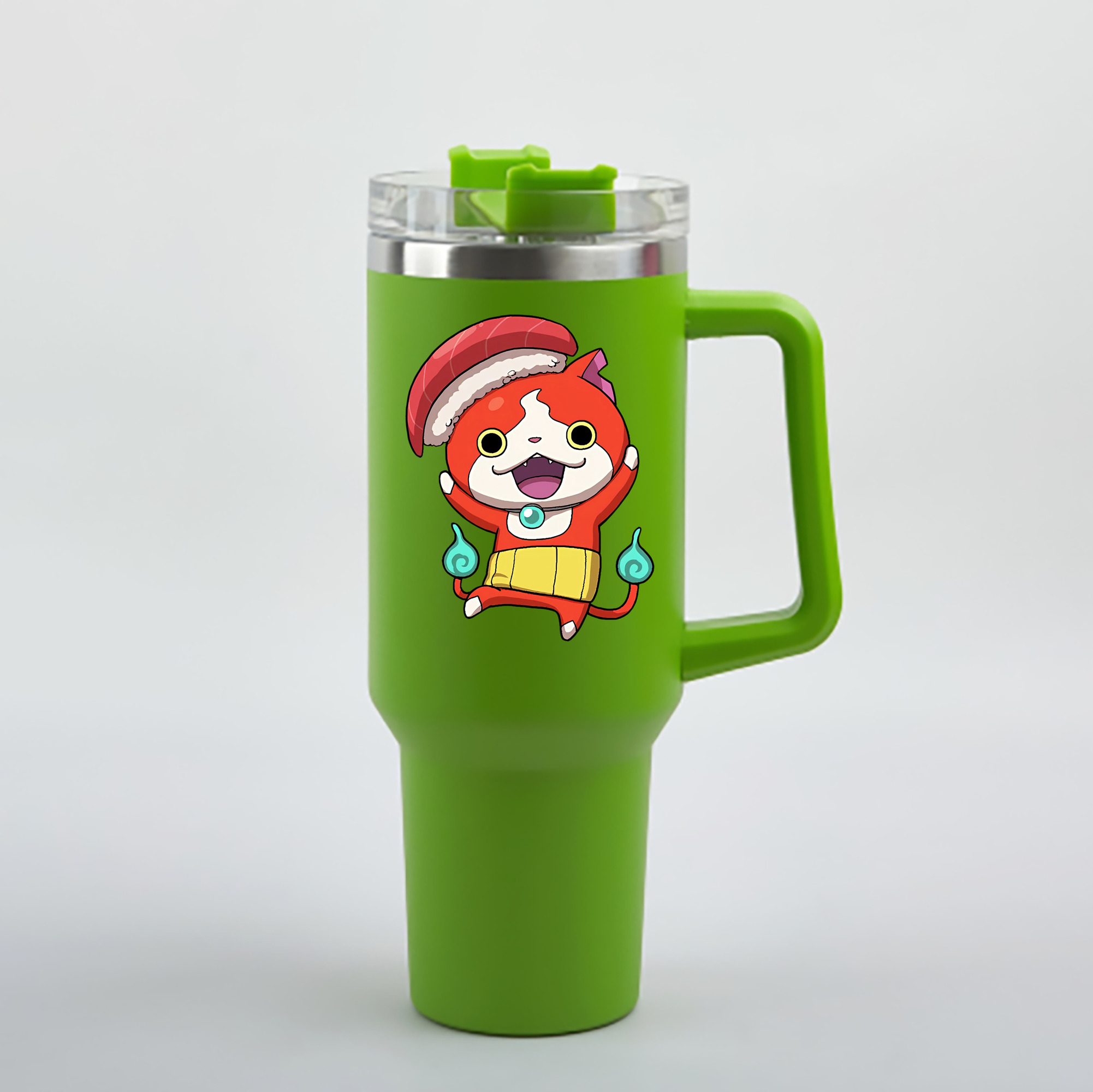 （画像用） 妖怪ウォッチ Yo-kai Watch 1200mL車用タンブラー - クリスタルステッカー（プラスチックストロー付き）